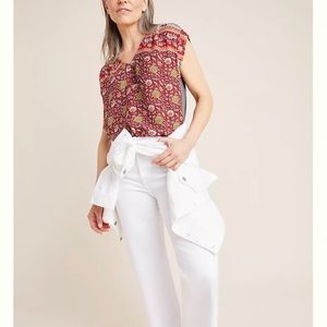 Anthropologie Tiny Calais Red Floral Top Medium